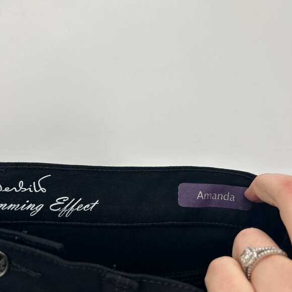 GLORIA VANDERBILT Black Amanda Straight Leg Stretch Bling Pocket Slimming Pant 6 - Picture 7 of 8